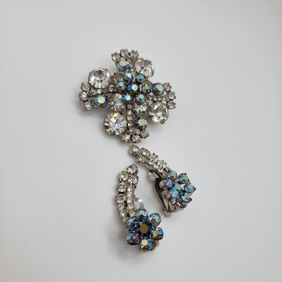 Vintage D&E Juliana Demi Parure Brooch and Earrings RARE - Picture 4 of 9